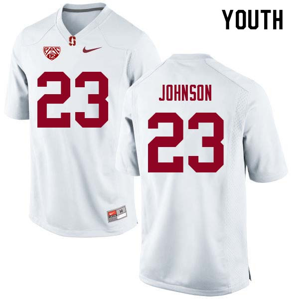 Youth Stanford Cardinal #23 Ryan Johnson College Football Jerseys Sale-White - Click Image to Close